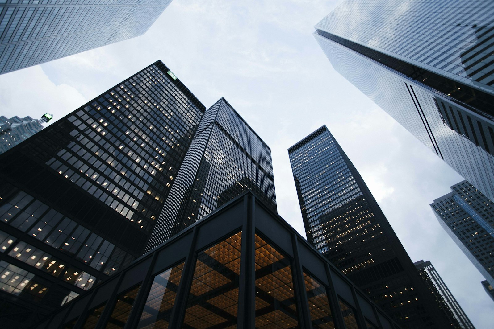 Private-bank towers in a financial district